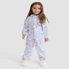 Peppa Pig Unicorn Print Fleece Onesie in Lilac thumbnail 2