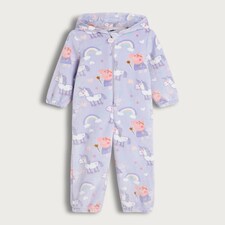 Peppa Pig Unicorn Print Fleece Onesie in Lilac thumbnail 4