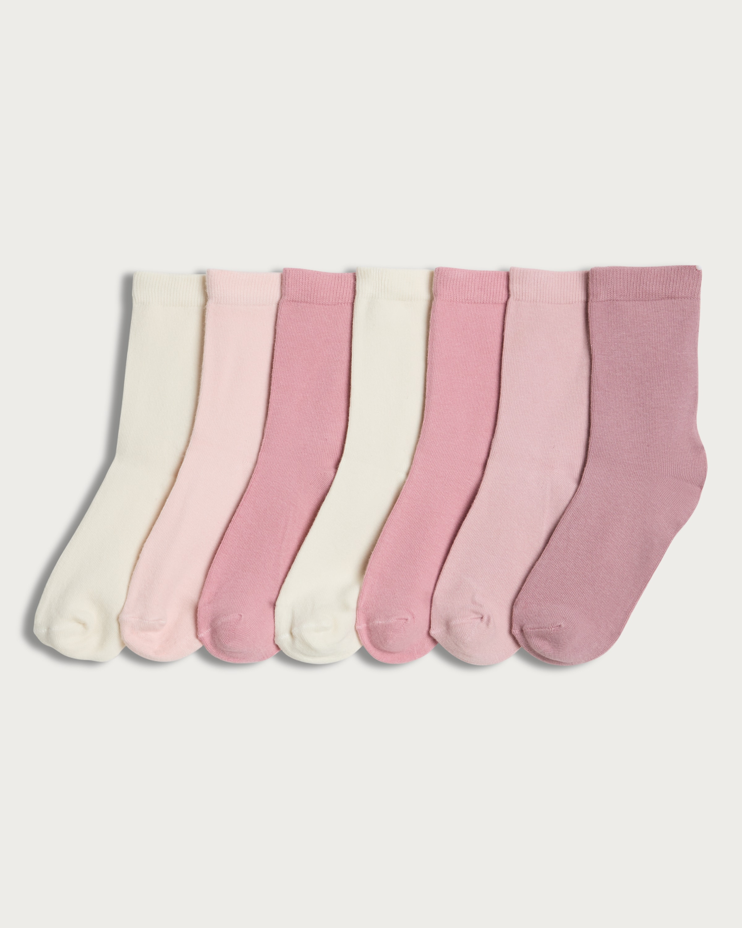 F&F Girls 7-Pack Cotton Rich Ankle Socks in Pink