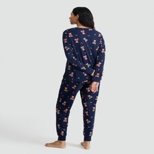F&F Teddy Bear Print Matching Family Christmas Pyjamas in Navy thumbnail 3