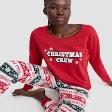 F&F Christmas Crew Matching Family Christmas Pyjamas in Red