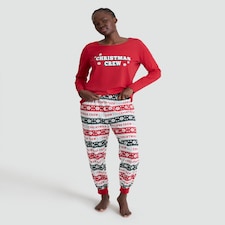 F&F Christmas Crew Matching Family Christmas Pyjamas in Red thumbnail 2