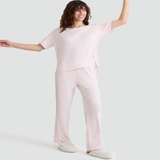 F&F Wide Leg Drawstring Pyjama Bottoms in Pink