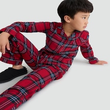 F&F Check Woven Matching Family Button Through Pyjamas in Red