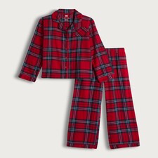 F&F Check Woven Matching Family Button Through Pyjamas in Red thumbnail 2