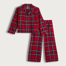 F&F Check Woven Matching Family Button Up Pyjamas in Red thumbnail 2
