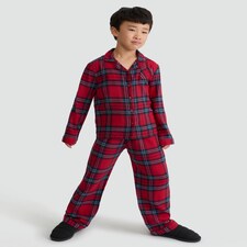 F&F Check Woven Matching Family Button Up Pyjamas in Red thumbnail 3
