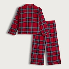 F&F Check Woven Matching Family Button Up Pyjamas in Red thumbnail 4