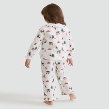 F&F Girls Pure Cotton Christmas Print Shirt and Bottom Pyjamas in Multi thumbnail 3