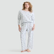 F&F Cotton Rich Mistletoe Print Pyjamas Set in Grey thumbnail 2
