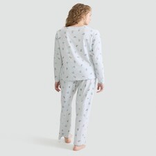 F&F Cotton Rich Mistletoe Print Pyjamas Set in Grey thumbnail 3