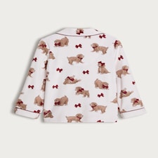 F&F Curtis The Dog Bow Print Shirt and Bottoms Pyjamas in Multi thumbnail 5