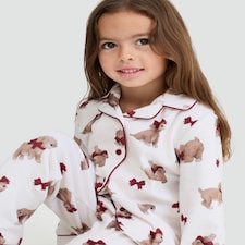 F&F Curtis The Dog Bow Print Shirt and Trousers Pyjamas in Multi thumbnail 2