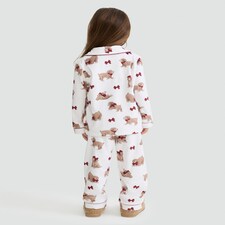 F&F Curtis The Dog Bow Print Shirt and Trousers Pyjamas in Multi thumbnail 3