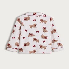 F&F Curtis The Dog Bow Print Shirt and Trousers Pyjamas in Multi thumbnail 5