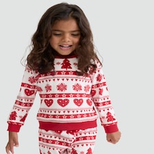 F&F Girls Minky Fleece Festive Fair Isle Print Pyjamas in Multi thumbnail 3