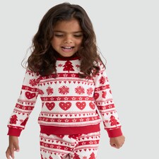 F&F Girls Minky Fleece Festive Fair Isle Print Pyjamas in Multi thumbnail 3