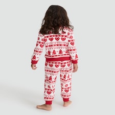 F&F Girls Minky Fleece Festive Fair Isle Print Pyjamas in Multi thumbnail 4