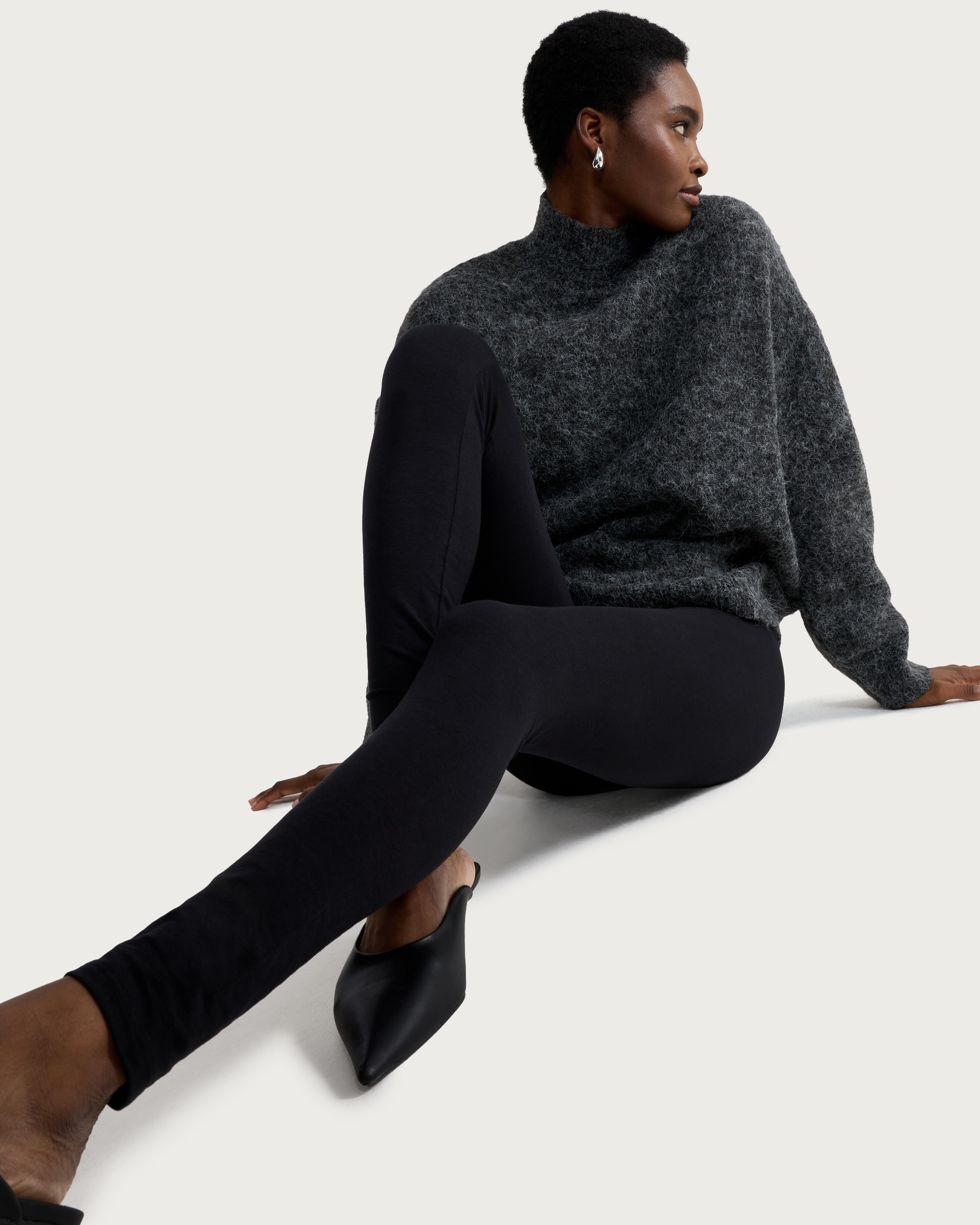 F&F 2-Pack Cotton Rich High Rise Leggings in Black thumbnail 3
