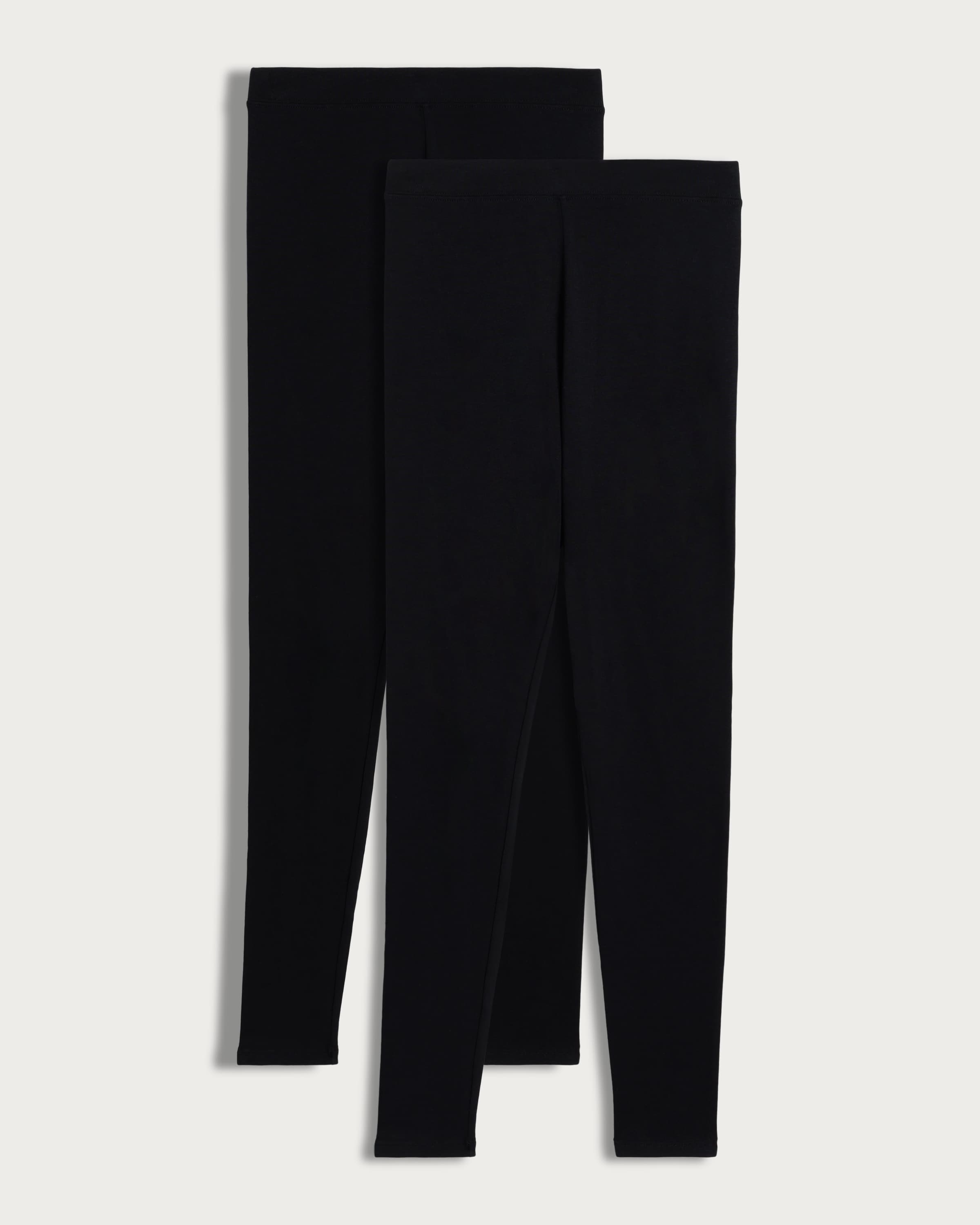F&F 2-Pack Cotton Rich High Rise Leggings in Black thumbnail 4