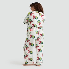 The Grinch Fleece Wreath Print Shirt and Trousers Pyjamas in Stone thumbnail 3