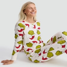 The Grinch Matching Family Christmas Pyjamas in Stone