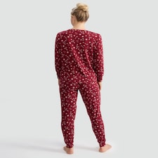 F&F Textured Candy Cane Print Top and Bottoms Pyjamas in Red thumbnail 3