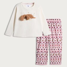 F&F Curtis The Dog Top and Fair Isle Bottoms Pyjamas in Red thumbnail 4