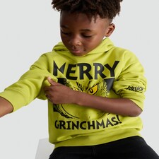 The Grinch Merry Grinchmas Cotton Rich Hoodie in Green thumbnail 2
