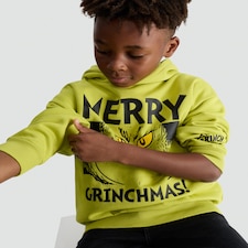 The Grinch Merry Grinchmas Cotton Rich Hoodie in Green thumbnail 2
