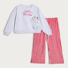Disney The Aristocats Marie Cotton Rich Top and Fleece Pant Pyjamas in Grey thumbnail 4