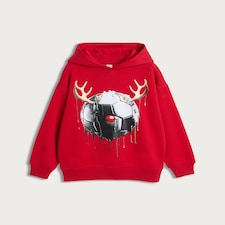 F&F Boys Cotton Rich Football Antlers Hoodie in Red thumbnail 4