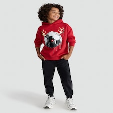 F&F Boys Cotton Rich Football Antlers Hoodie in Red