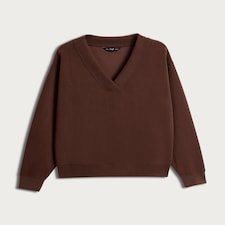 F&F V-Neck Loungewear Top in Chocolate thumbnail 4