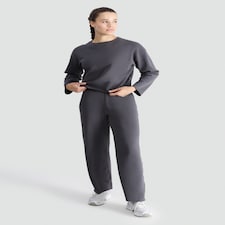 F&F Faux Fur Lined Sweatshirt and Joggers Lounge Set in Grey