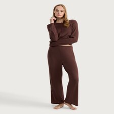 F&F Button Front Top and Bottoms Pyjamas in Chocolate thumbnail 2