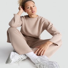 F&F Fleece Lined Top and Wide Leg Joggers Pyjama Set in Brown thumbnail 2