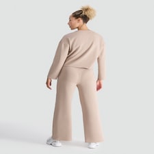 F&F Fleece Lined Top and Wide Leg Joggers Pyjama Set in Brown thumbnail 3