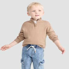 F&F x Samantha Faiers Knitted Half Zip Jumper in Med Nude thumbnail 4