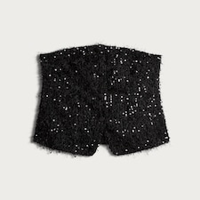 The F&F Edit Textured Sequin Embellished Buttoned Corset in Black thumbnail 4