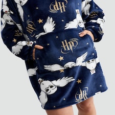 Harry Potter Hedwig Fleece Pyjama Hoodie in Navy thumbnail 2