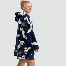Harry Potter Hedwig Fleece Pyjama Hoodie in Navy thumbnail 3