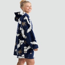 Harry Potter Hedwig Fleece Pyjama Hoodie in Navy thumbnail 3