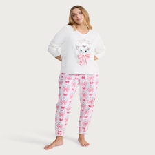 Disney Marie Christmas Fleece Top and Bottoms Pyjamas in Multi Pink thumbnail 2