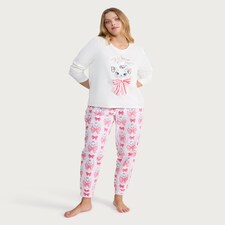 Disney Marie Christmas Fleece Top and Bottoms Pyjamas in Multi Pink thumbnail 2