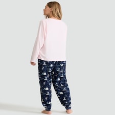 Snoopy Winter Wonderland Fleece Top and Joggers Pyjamas in Navy thumbnail 3