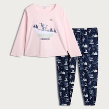 Snoopy Winter Wonderland Fleece Top and Joggers Pyjamas in Navy thumbnail 4