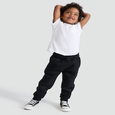 F&F Boys Cotton Rich Borg Lined Cuffed Joggers in Black