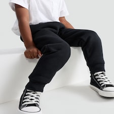 F&F Boys Cotton Rich Borg Lined Cuffed Joggers in Black thumbnail 2