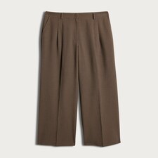F&F Check Print Pleated Wide Leg Co-ord Trousers in Brown thumbnail 4
